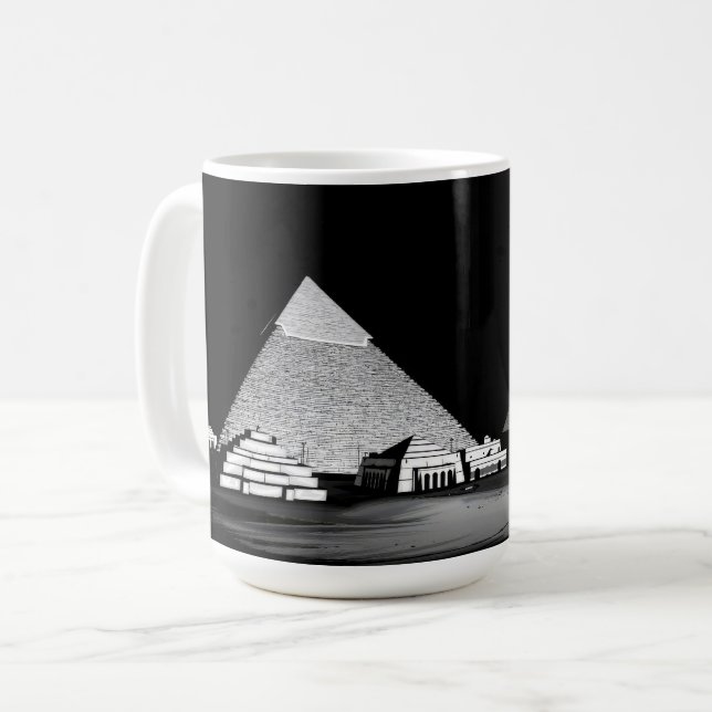Mug Pyramides noires et blanches (Devant gauche)