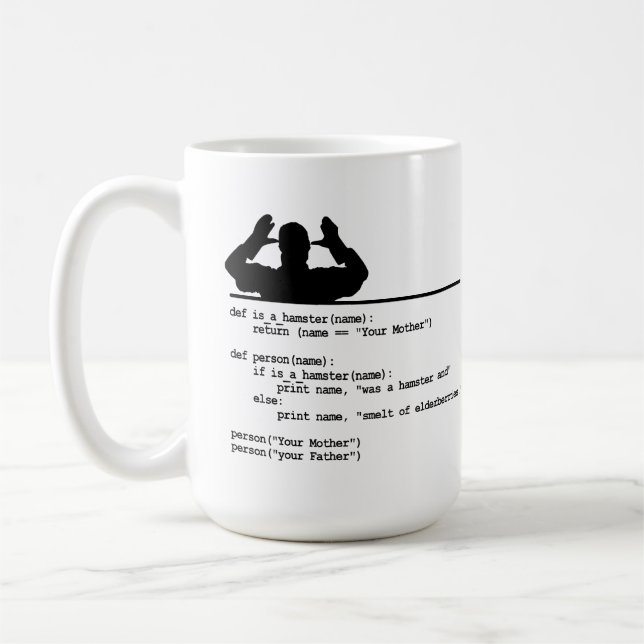 Mug Python Code-Votre mère était un hamster (Gauche)