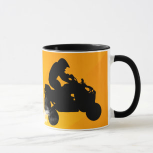 Mug quadruples. coucher du soleil orange