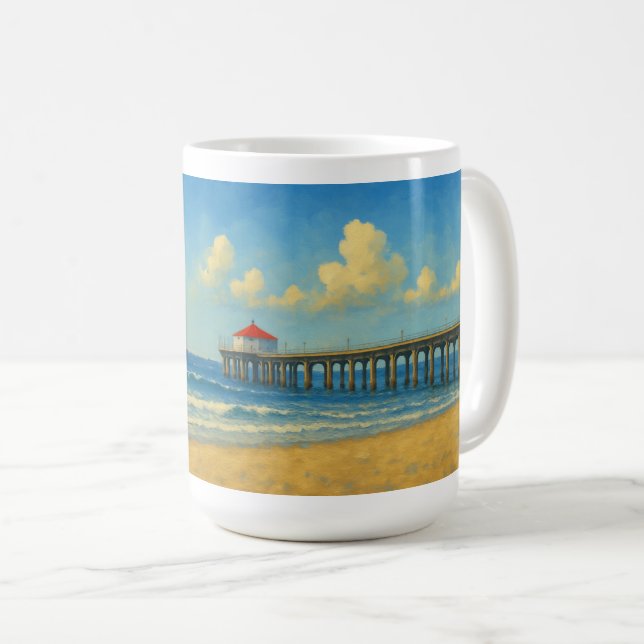 Mug Quai de Manhattan avec toit rouge (Devant droit)