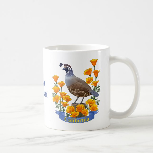 Mug Quail d'oiseaux de l'État de Californie et coqueli (Droite)