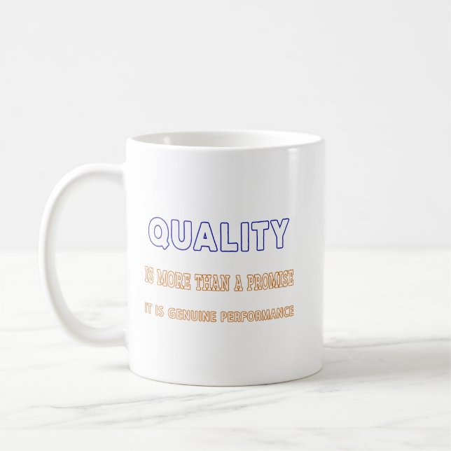 Mug Qualité des devis, Qualité est plus qu'une promess (Gauche)