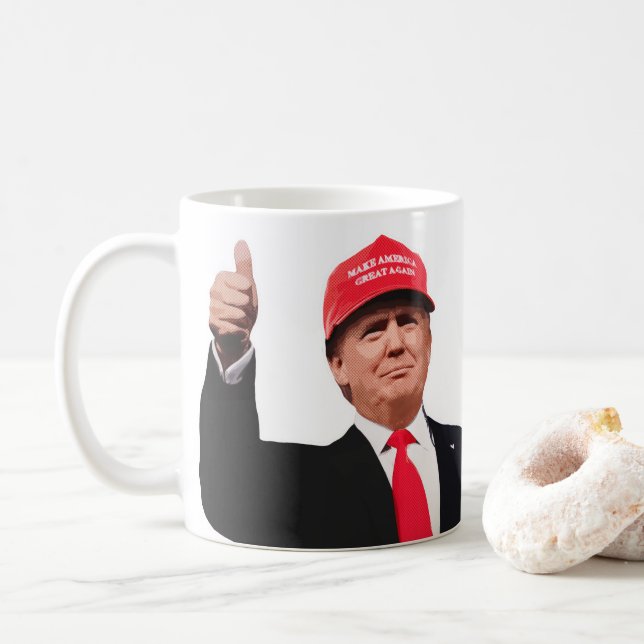 Mug Quand je me réveille, Donald Trump est président (Avec donut)