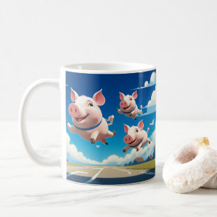 Mug Quand les cochons volent les cochons ailés drôles