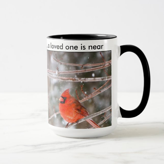 Mug Quand un cardinal apparaît, aimé est près (Droite)