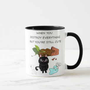 Mug Quand Vous Détruisez, Chat Noir Drôle, Chat Noir M