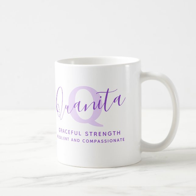 Mug Quanita name meaning monogram Z purple (Droite)