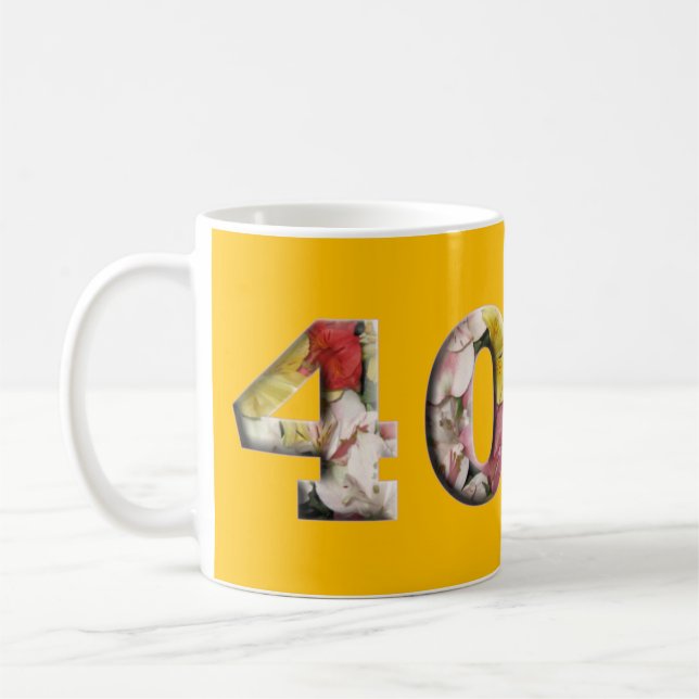Mug quarantième Anniversaire d'anniversaire 40 ans de (Gauche)