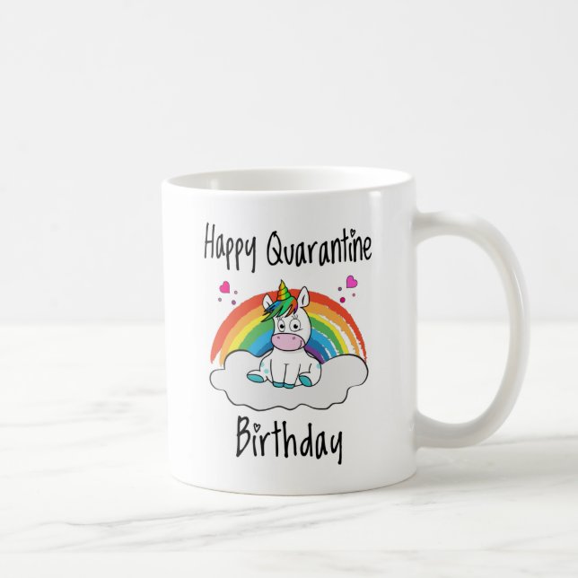 Mug Quarantine Anniversaire Unicorn arc-en-ciel (Droite)