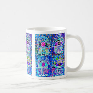 Mug Quatre bleu Hamsa Tapastry vintage Judaica