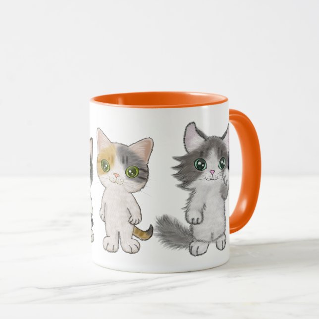 Mug Quatre chats mignons (Devant droit)