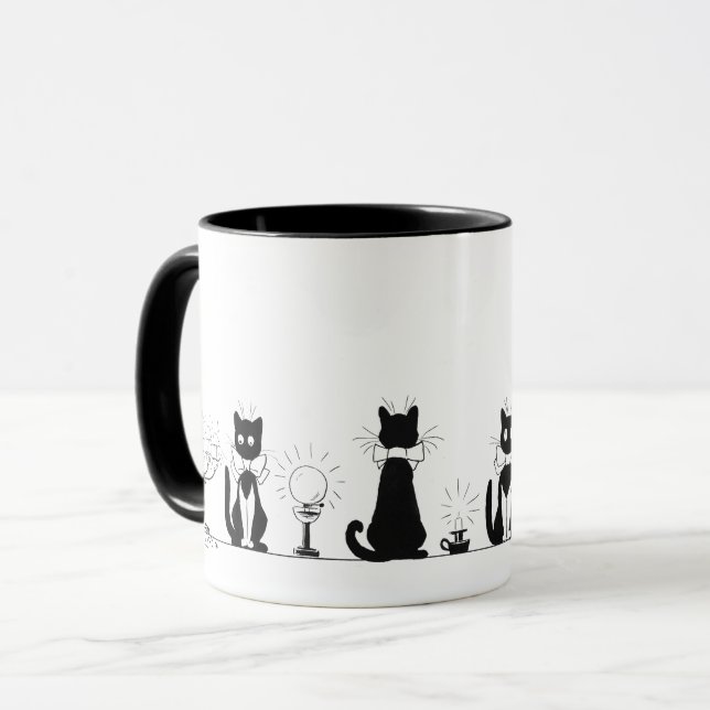 Mug Quatre Chats noirs, Louis Wain (Devant gauche)