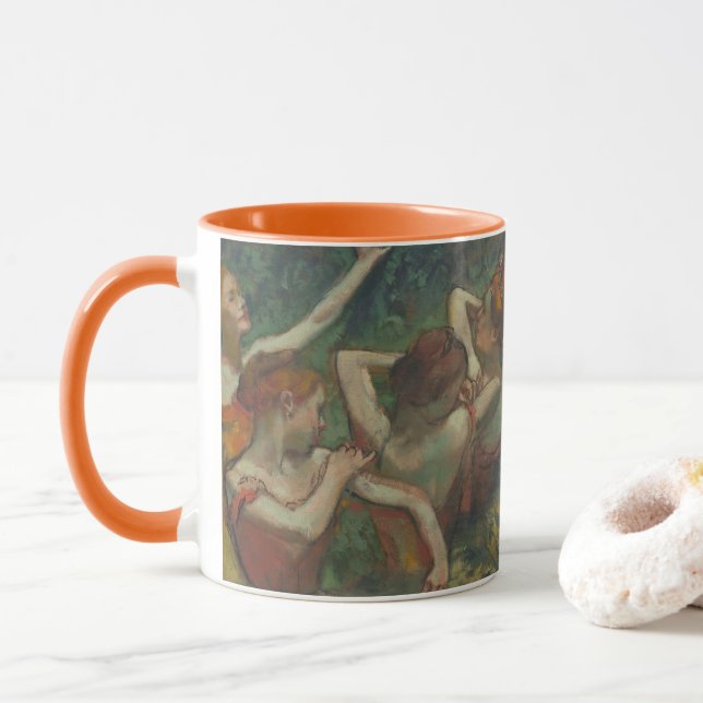 Mug Quatre danseurs d'Edgar Degas, Ballet Fine Art (Avec donut)