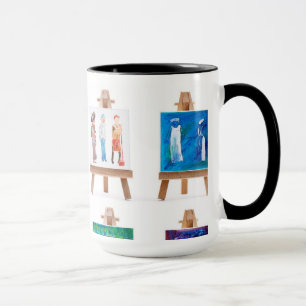 Mug Quatre tableaux sur chevalets de Kay Gale