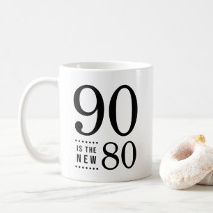 Mug quatre-vingt-dixième Le noir 90 d'anniversaire es