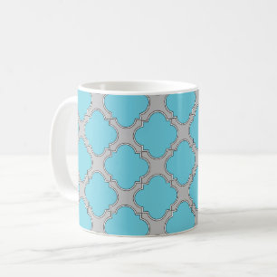 Mug Quatrefoil bleu et gris