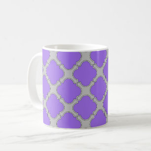 Mug Quatrefoil violet et gris
