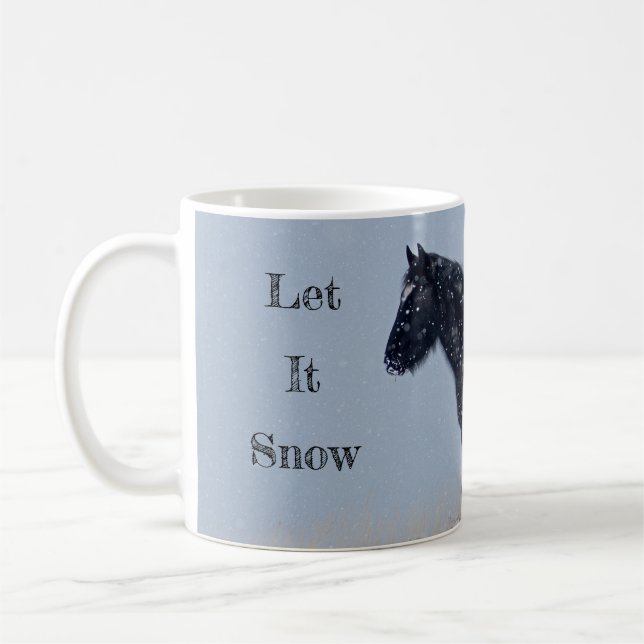 Mug Que la neige soit sauvage Mustang Noël (Gauche)