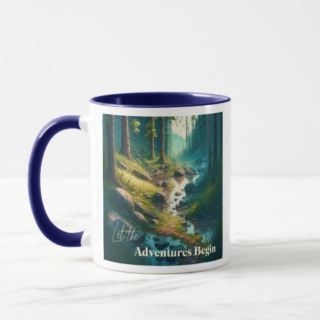 Mug Que les aventures commencent | Thème camping (Gauche)