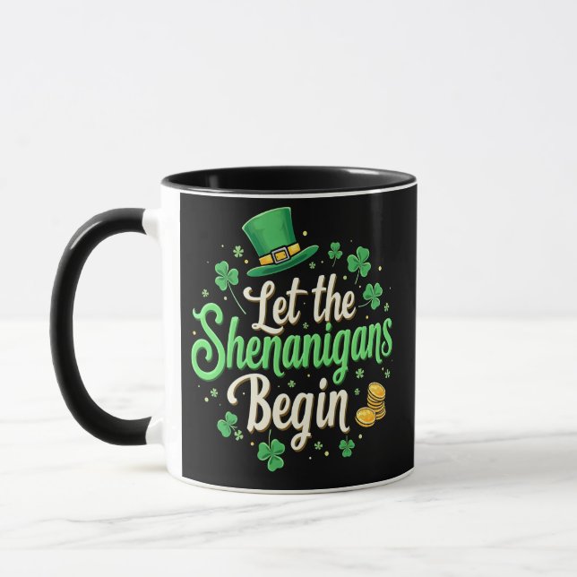 Mug Que les Shenanigans commencent la Saint Patrick's  (Gauche)