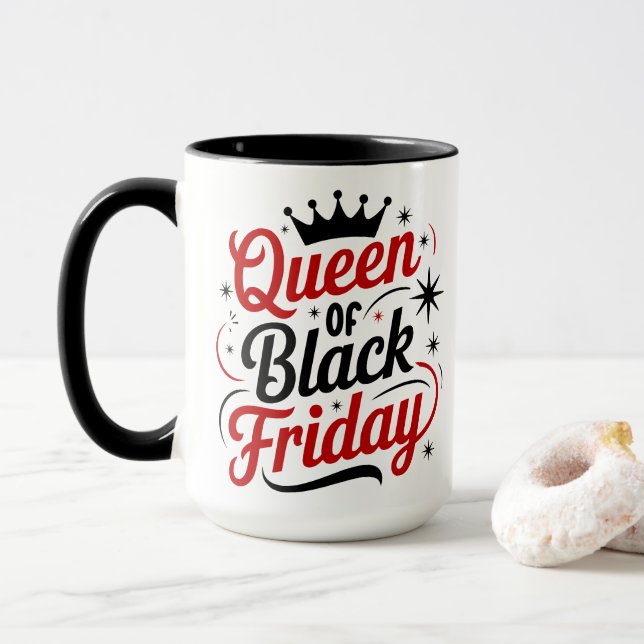 Mug Queen of Black Friday Shopping (Avec donut)