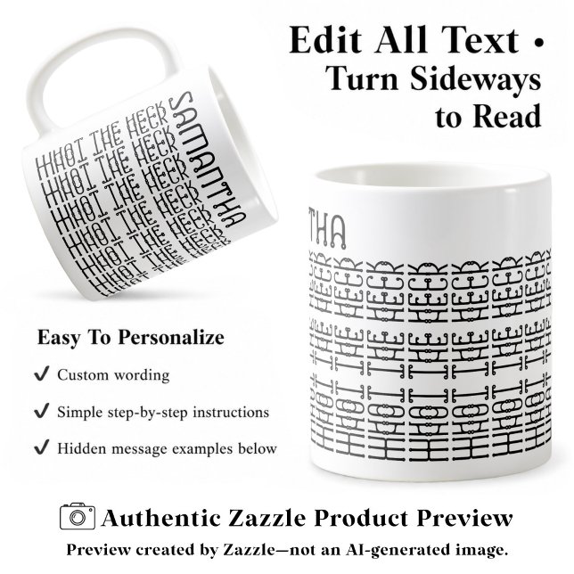 Mug Quel Message Caché Modifiable 153NB Drôle  (Créateur téléchargé)