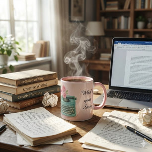 Mug Quelle est votre histoire Machine à écrire vintage