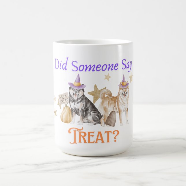 Mug Quelqu'un a-t-il dit traiter Halloween Shiba (Centre)