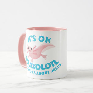 Mug Questions de axolotl sur Jésus mignon chrétien