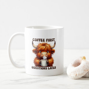 Mug Questions de café drôles en art de mots