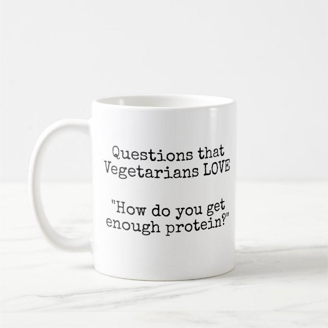 Mug Questions que les végétariens AIMENT - Protéine (Gauche)