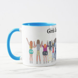 Mug qui montre des filles se soutenant mutuellemen