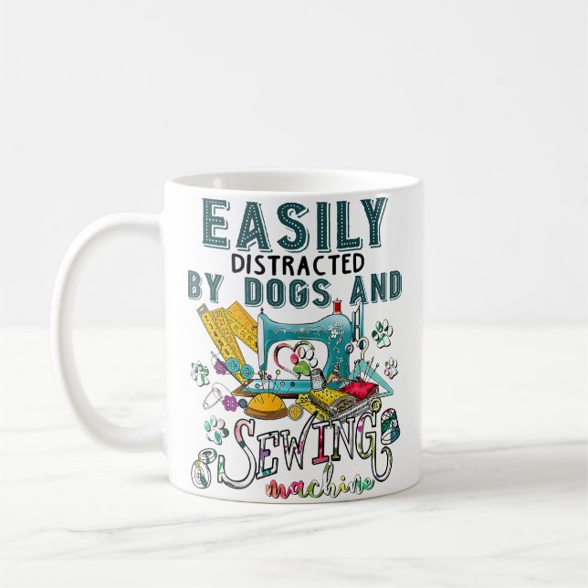 Mug Quilting Quilter Sewer Sewing Dogs And Sewing Mach (Gauche)