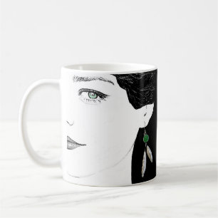 Mug Quirky jolie fille visage illustration mode tendan