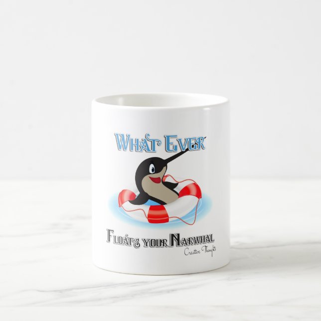 Mug Quoi que Flotte ton mème Narwhal (Centre)