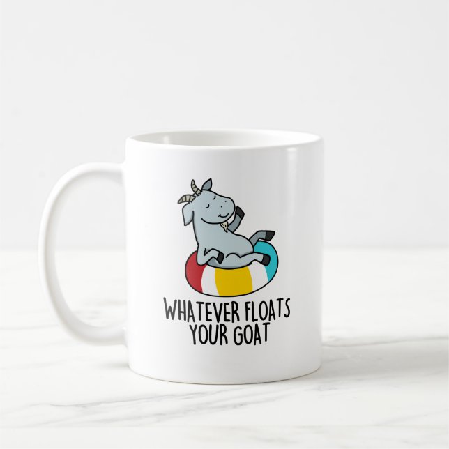 Mug Quoi Que Flotte Votre Chèvre Drôle Animal Pun (Gauche)