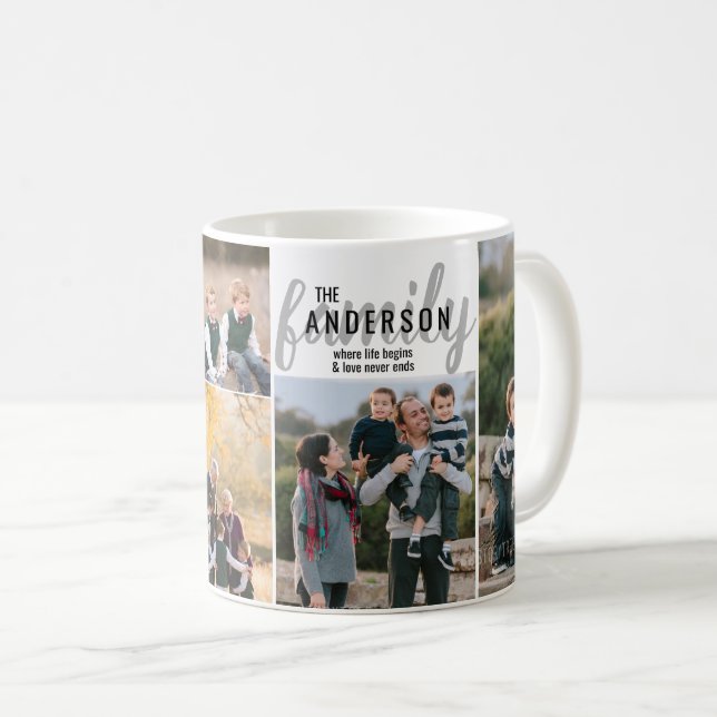 Mug Quote de famille de collection de photos personnal (Devant droit)