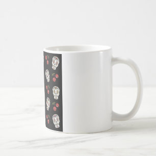 Mug RAB Rockabilly Sugar Skulls Cerises Sur Fond Noir