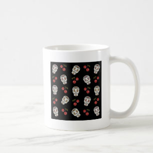 Mug RAB Rockabilly Sugar Skulls Cerises Sur Fond Noir