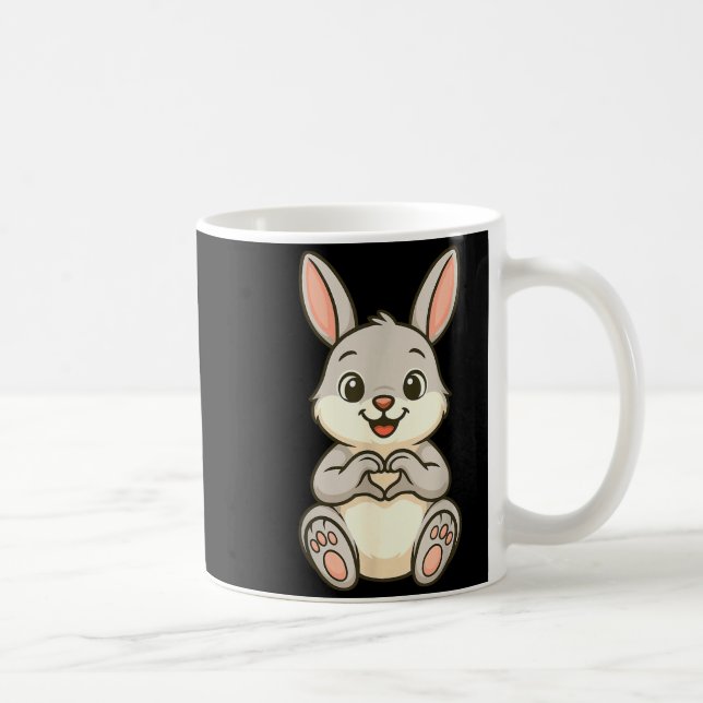 Mug Rabbit Bunny Doing Heart With Hands Valentines Day (Droite)