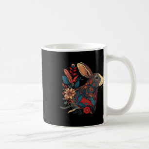 Mug Rabbit de Pâques Floral Graphisme femmes filles en