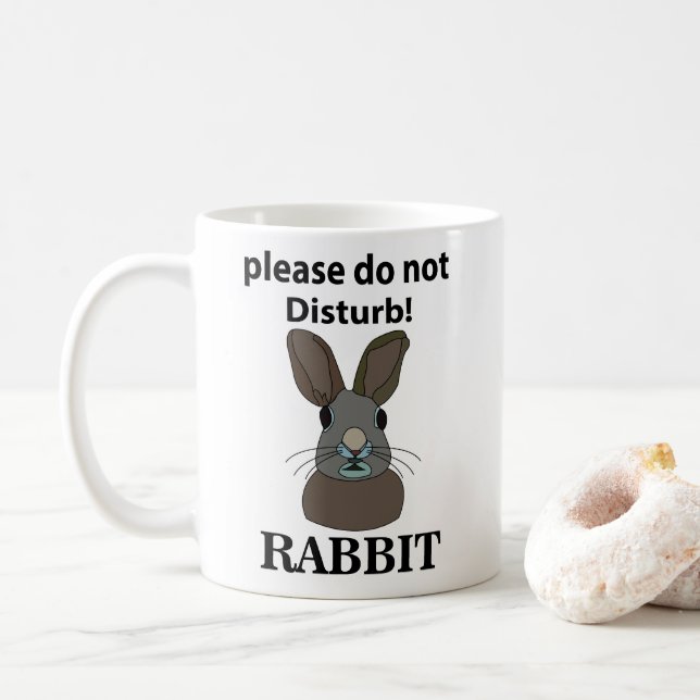 Mug Rabbit S'Il Vous Plaît Ne Disturbe Pas Lapin Drôle (Avec donut)
