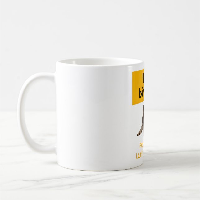 Mug Raccoon Anniversaire Oeuvre d'art Jouer Forêt Anim (Gauche)
