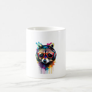 Mug Raccoon dans casques et lunettes