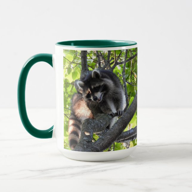 Mug Raccoon dans un arbre (Gauche)