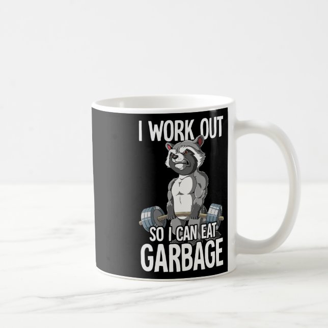 Mug Raccoon Gym Entraînement De Poids Je M'Efforce Pou (Droite)