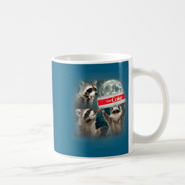 Mug Raccoon Meme 3 Racoons Howling At Moon Funny Weird (Droite)