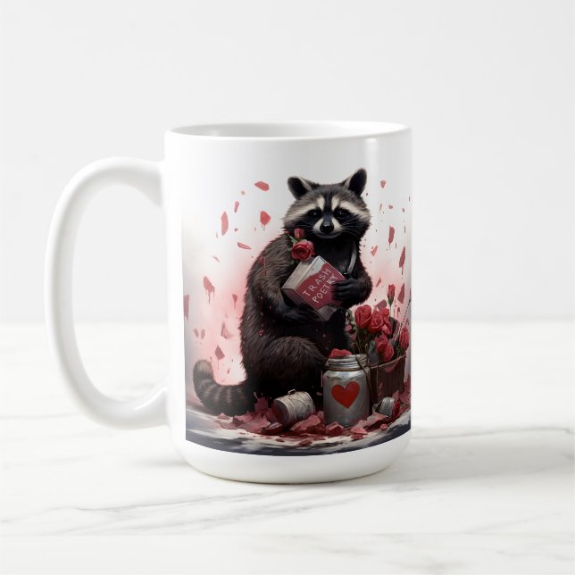 Mug Raccoon ordures poésie Valentines jour (Gauche)