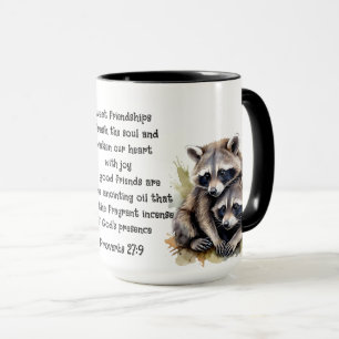 Mug Raccoons mignons Ami Proverbes Amitié Citation