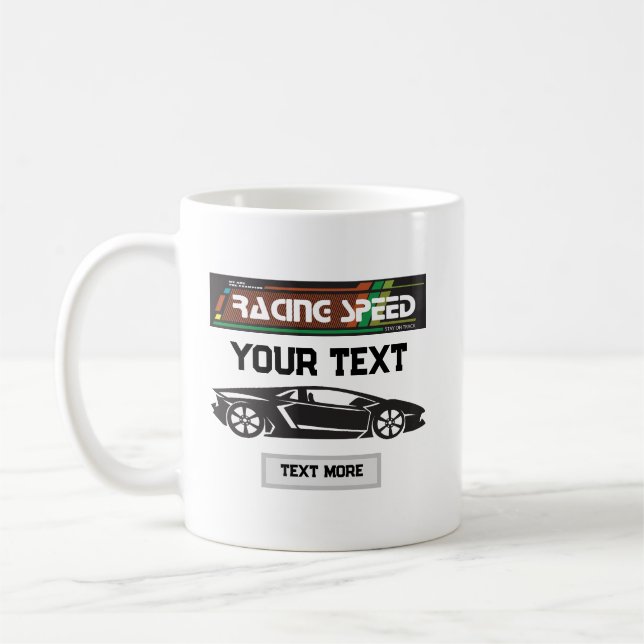 Mug Racing Speed Car Design – Fast Motorsport Performa (Gauche)